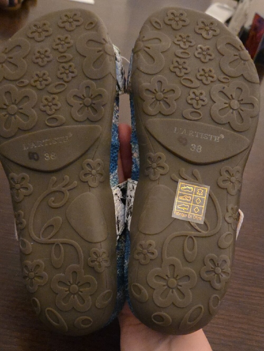 L'Artiste Kindness Slide Blue Floral Embellished Slide Sandals Spring Step - Picture 4 of 9